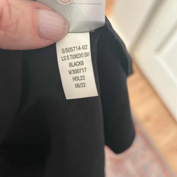 NWT Banana Republic Sheer Black Tuxedo Blouse Size L - Picture 7 of 10